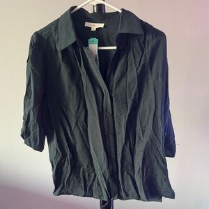 1 of a king royal deep green Women's Black Button-Up Shirt